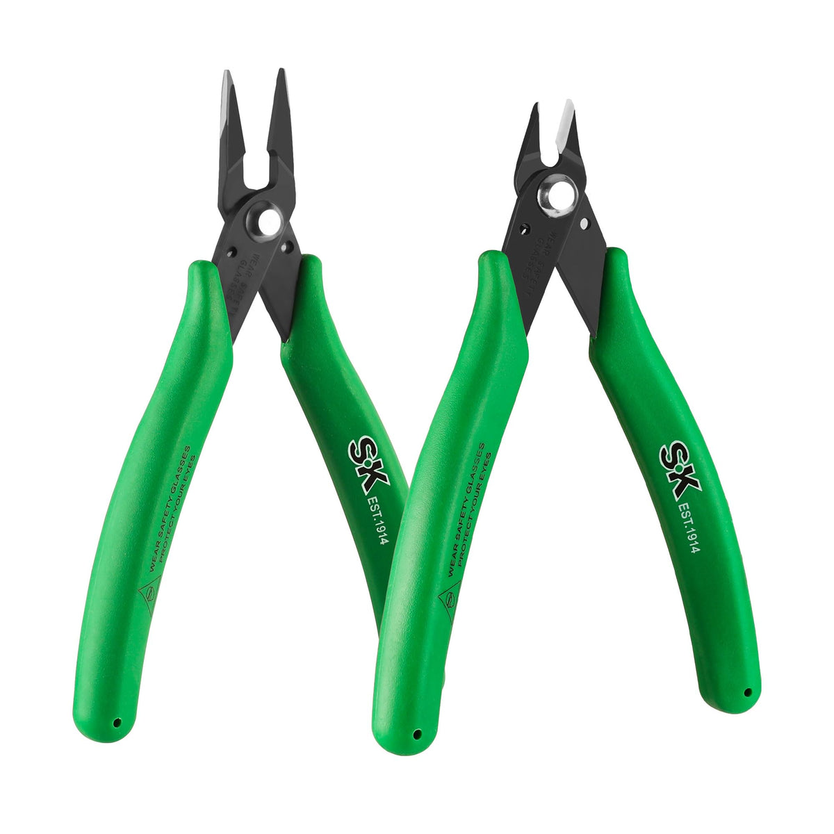 SK 5inch flush cutter image shows burr-free cutting in tight spaces.