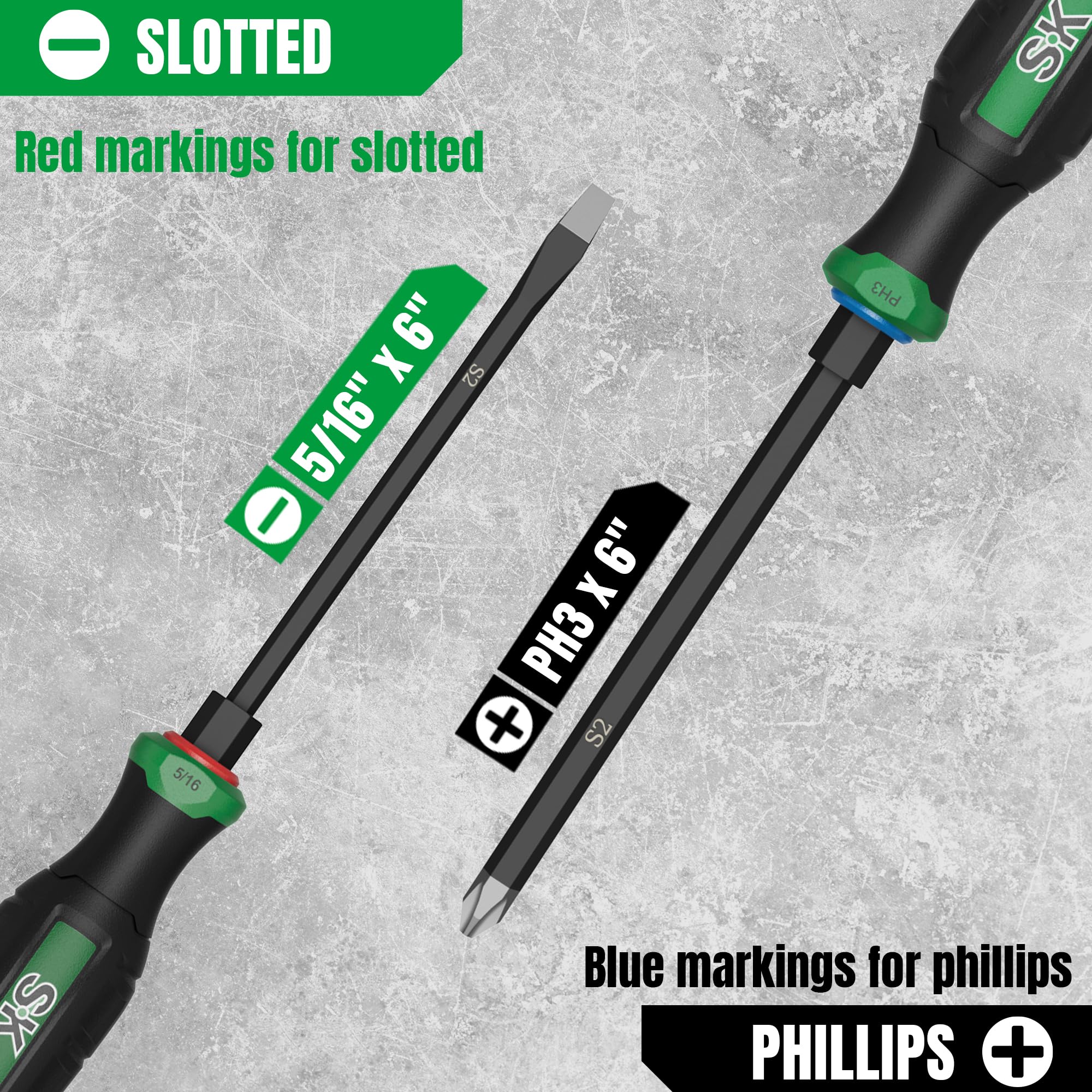 SK black oxide tips provide durability while sliding smoothly into fasteners.