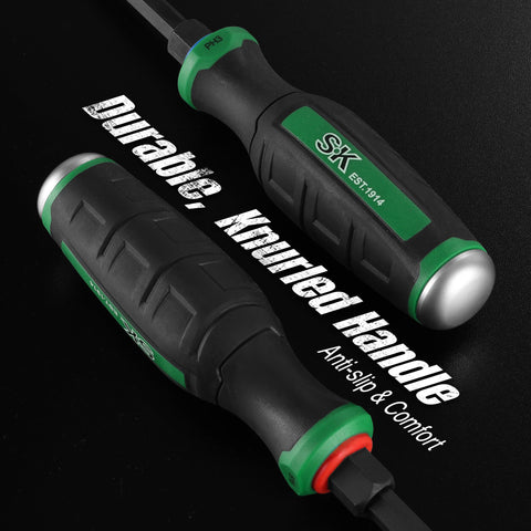 SK screwdrivers feature clear size markings for quick identification on the job.