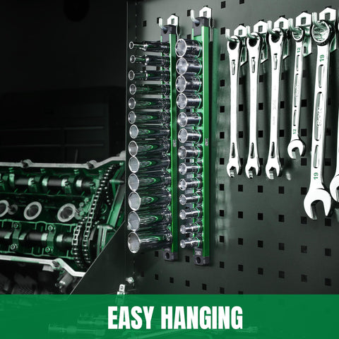 SK color-coded green rings help quickly distinguish metric sockets for fast work.