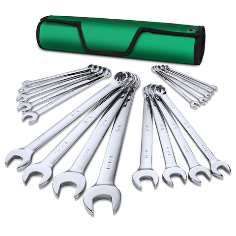 SK combination wrench set in roll pouch, ideal for on-site maintenance.