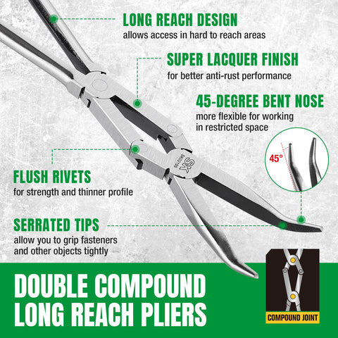 SK CR-V steel pliers with heat-treated construction and protective lacquer finish.