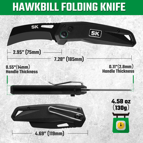 SK Hawkbill edge retention supports extended cutting tasks