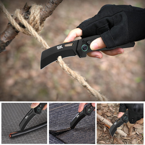 SK Hawkbill curved blade enables controlled pulling cuts