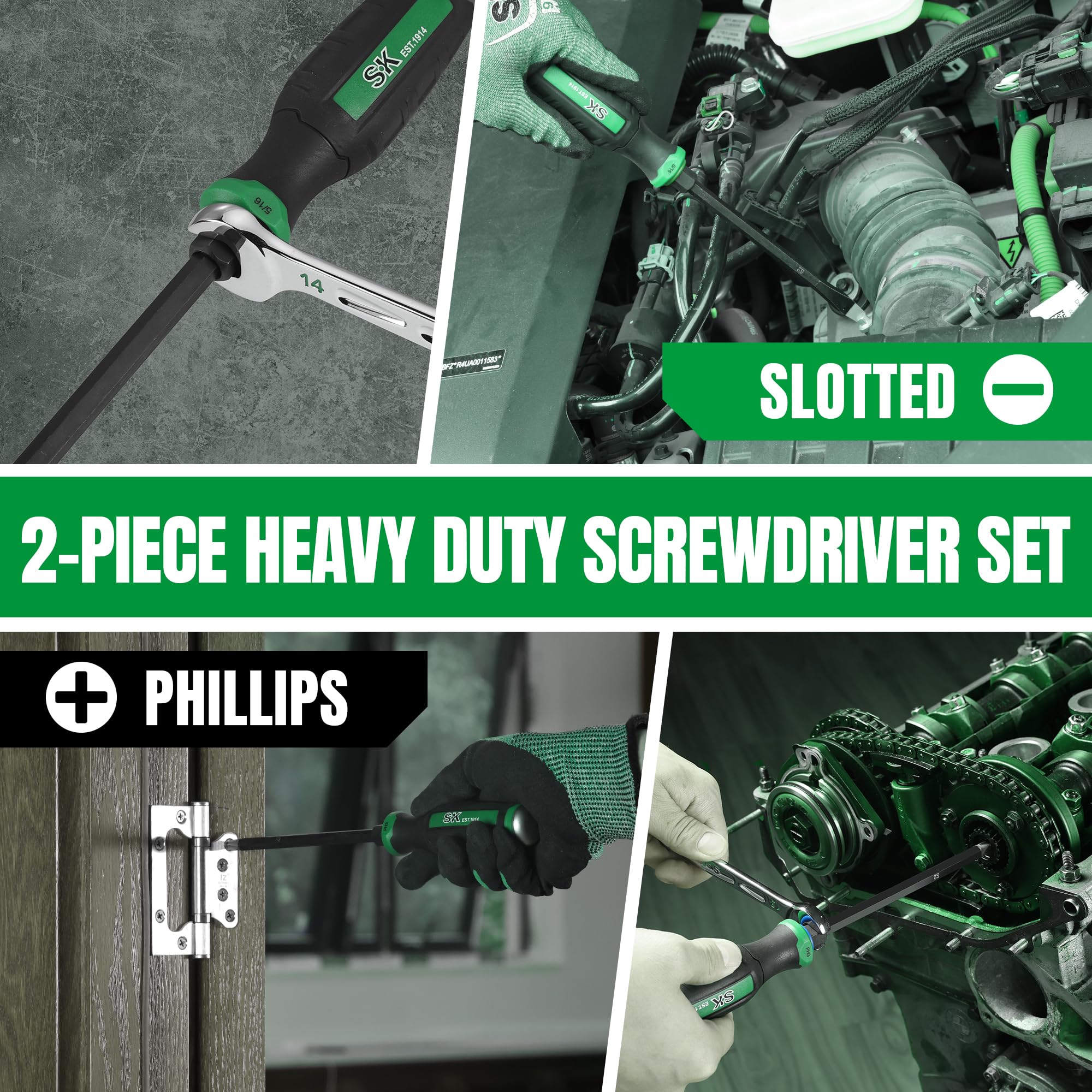 SK set includes P3x6 and 5/16x6 inch drivers for versatile demolition work.