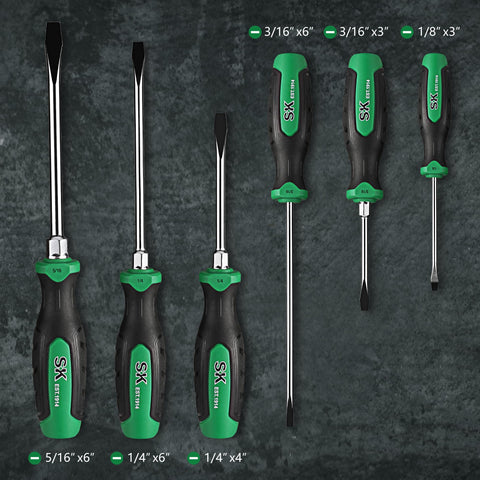 Handle with clear size markings for quick identification