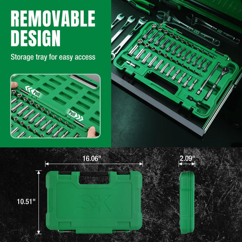 SK storage suitcase protects tools and keeps them ready for transport.