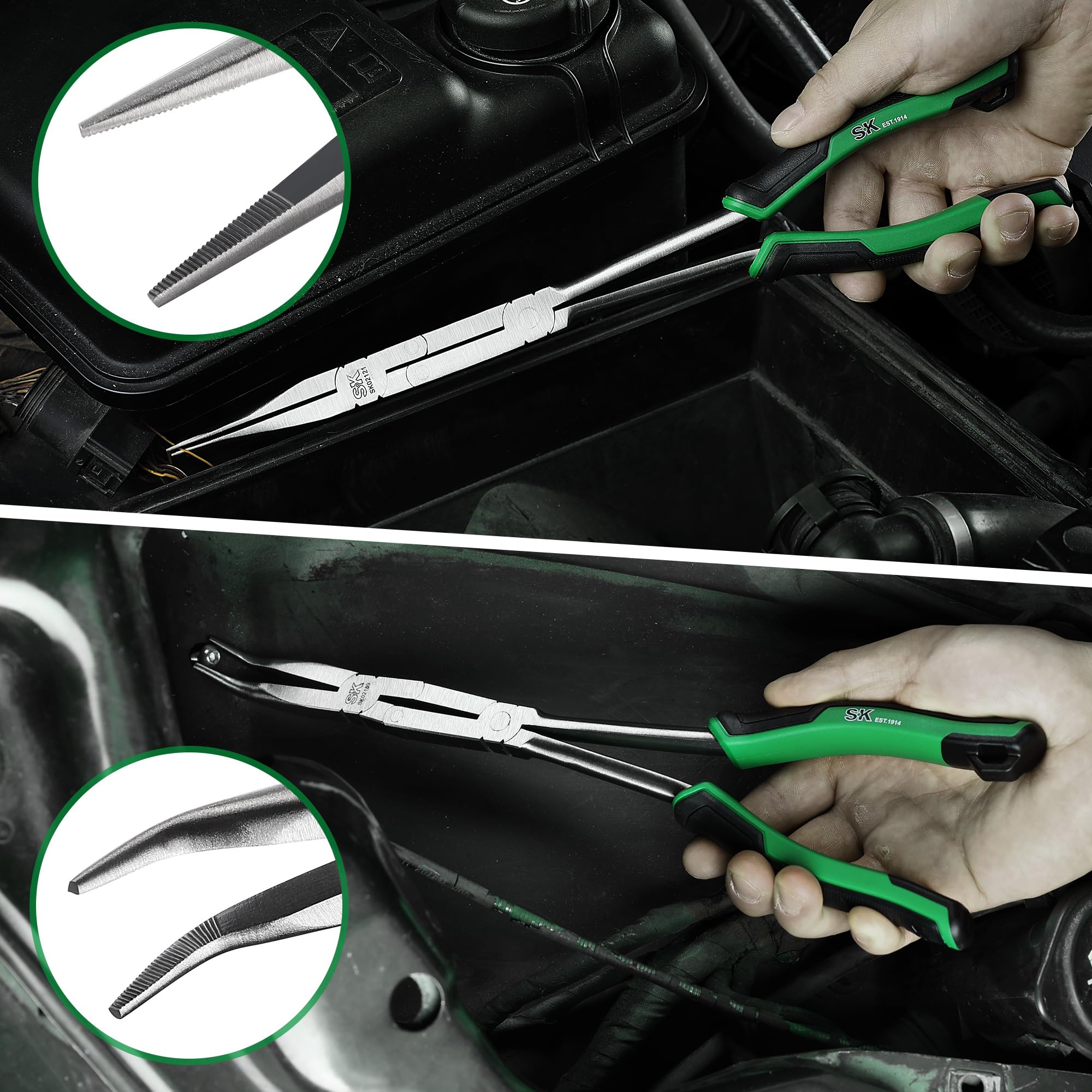 SK anti-slip TRP handles reduce fatigue during extended use.