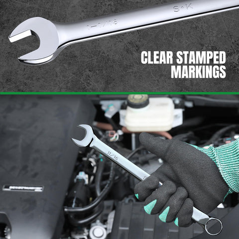 Premium chrome vanadium steel construction ensures strength and long life.