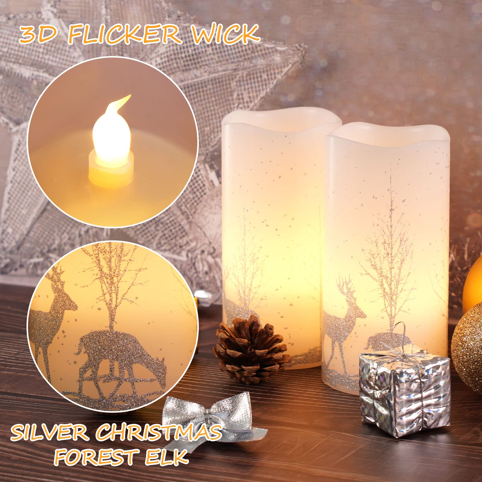 Skairipa silver 3x6 candle set is perfect for holiday gifting and decor.