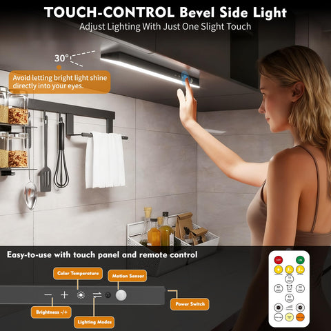 Skairipa 3Pack under-cabinet lighting with 4000mAh battery for long-lasting use.