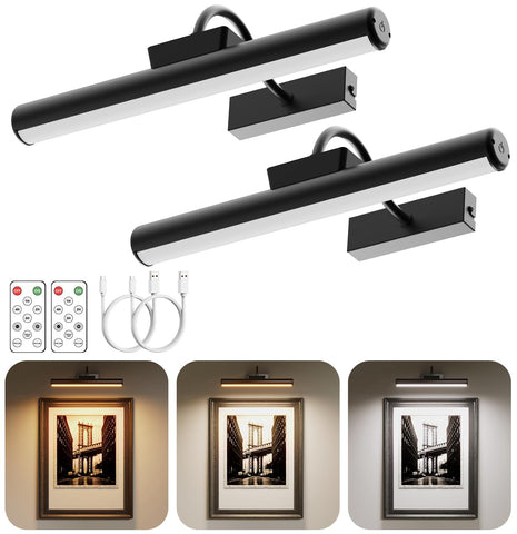 Skairipa battery-operated picture light with remote illuminates framed art effortlessly