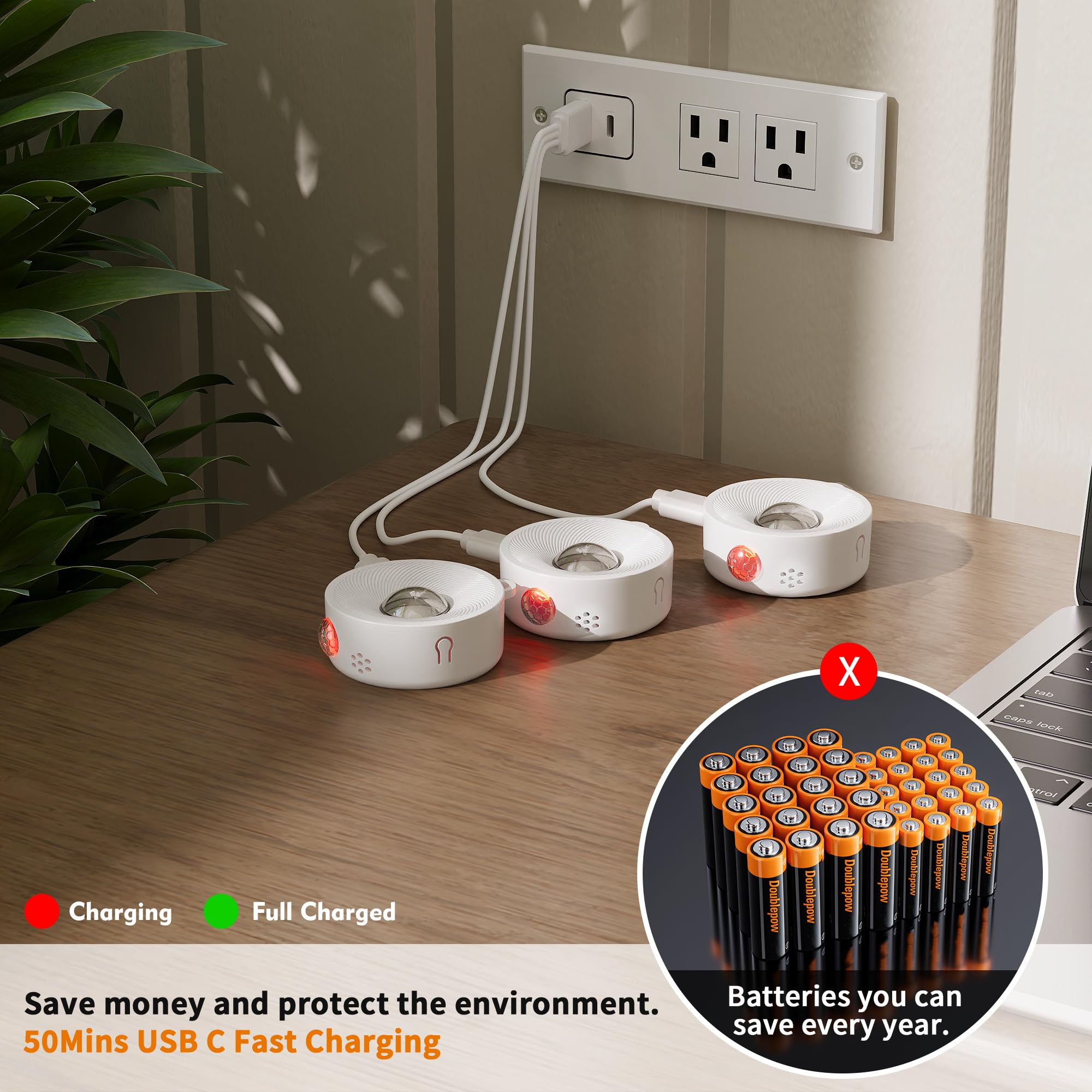 Skairipa USB-C rechargeable puck light recharges quickly for on-the-go use