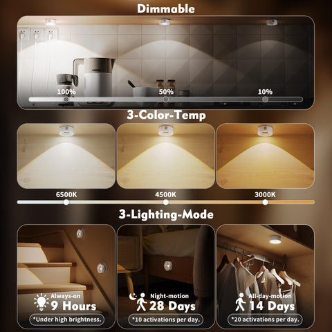 Skairipa puck light offers three color temperatures for ambient mood lighting
