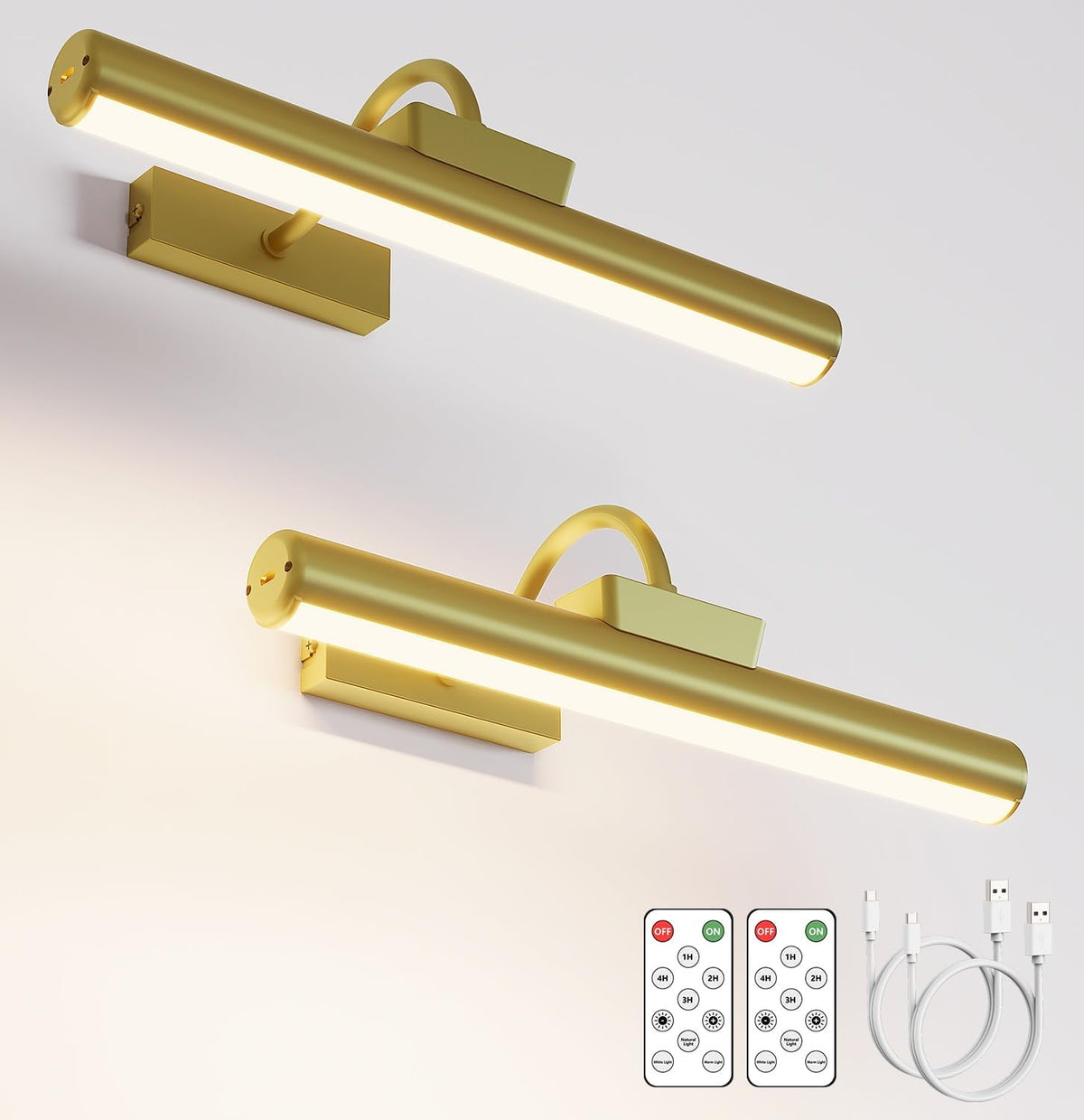 Skairipa picture light 13in gold glow brightening wall art