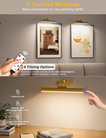 Skairipa 180 degree rotatable light head highlights paintings from any angle