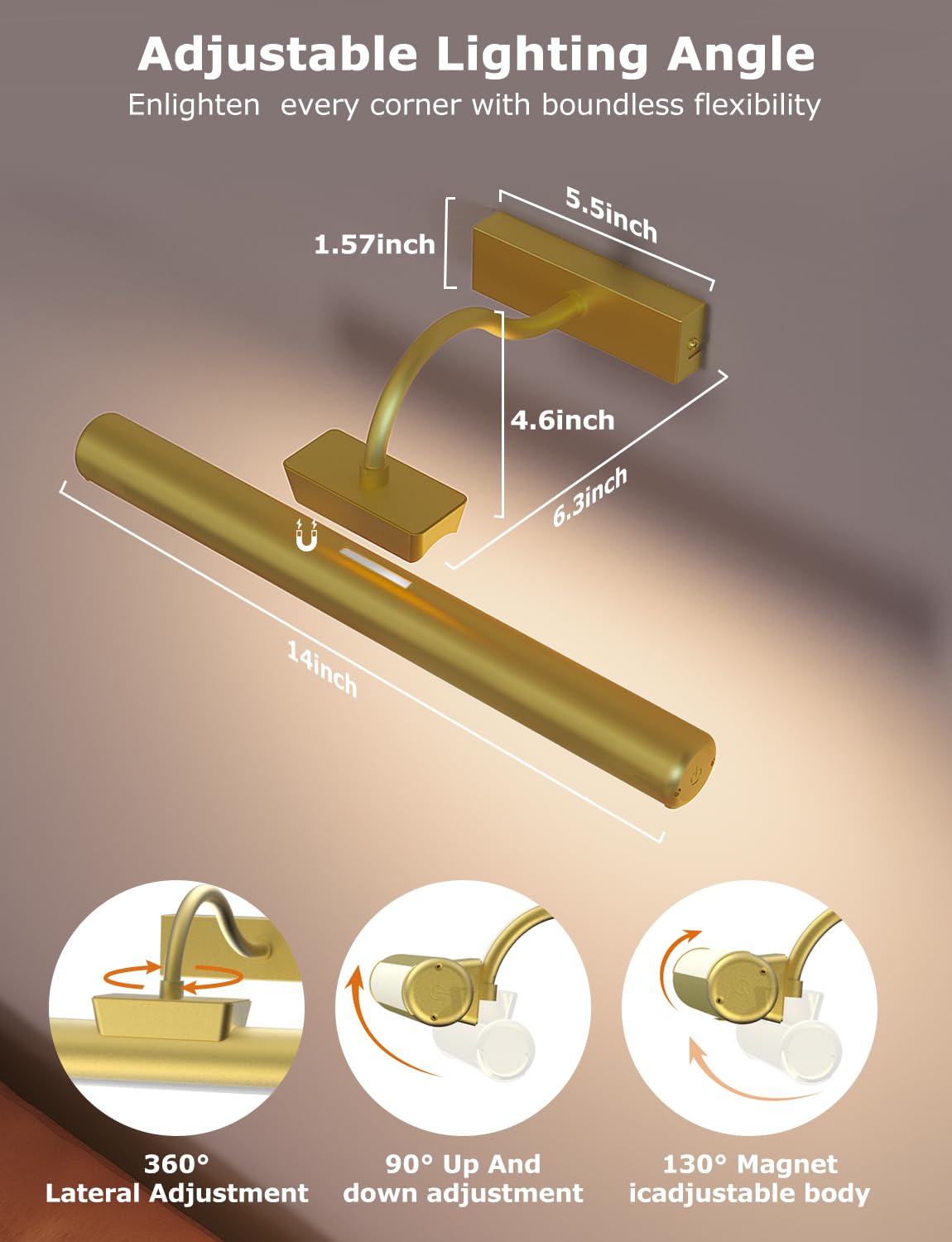 Skairipa gold picture light offers natural white and warm tones