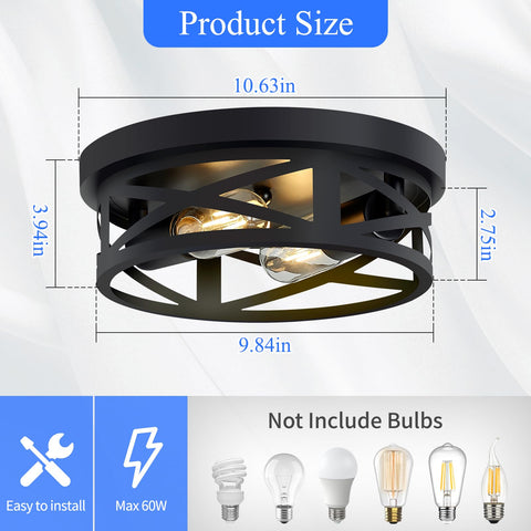 SKEJAO 2-light ceiling light with black finish for modern kitchen spaces.