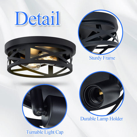 SKEJAO farmhouse ceiling fixture in black for warm, inviting interiors.