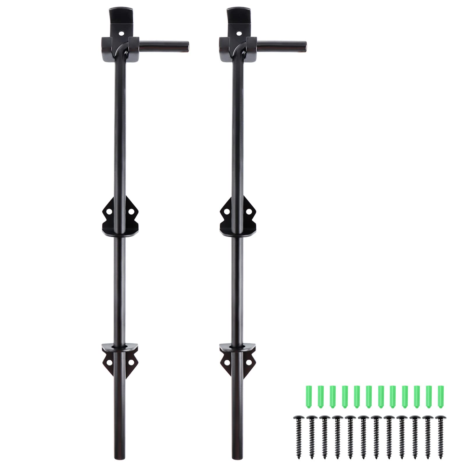 Skelang cane bolt 18-inch assembled secures wooden gates against wind
