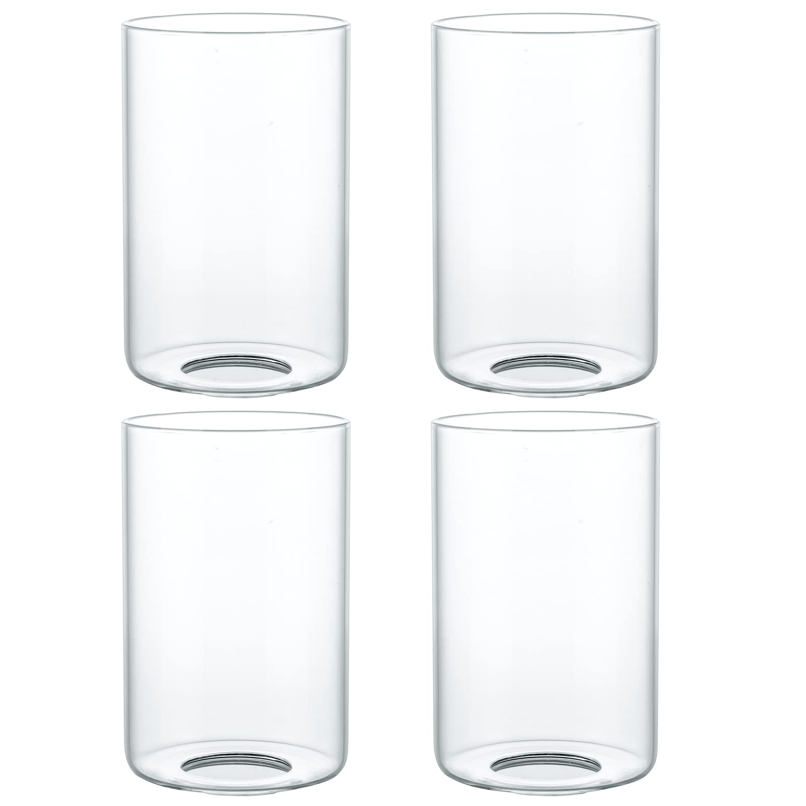 Skelang clear lipless glass lamp shade, cylindrical design for elegant chandelier lighting
