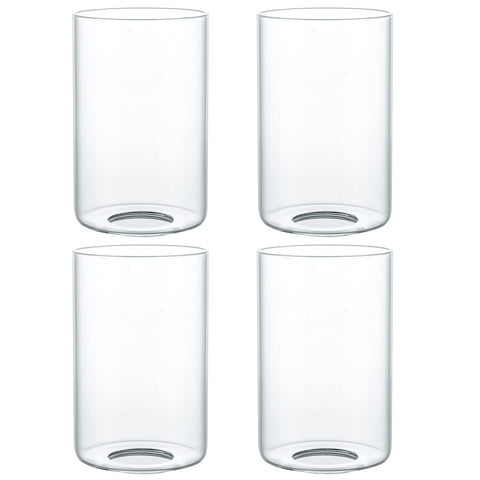Skelang clear lipless glass lamp shade, cylindrical design for elegant chandelier lighting