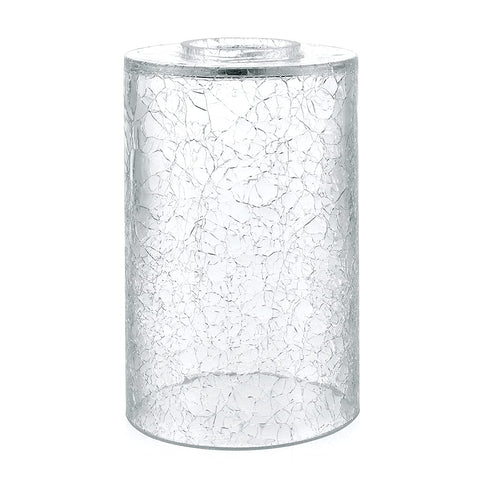 Skelang crackle glass lamp shade 4in diameter creates sparkling ceiling reflections.