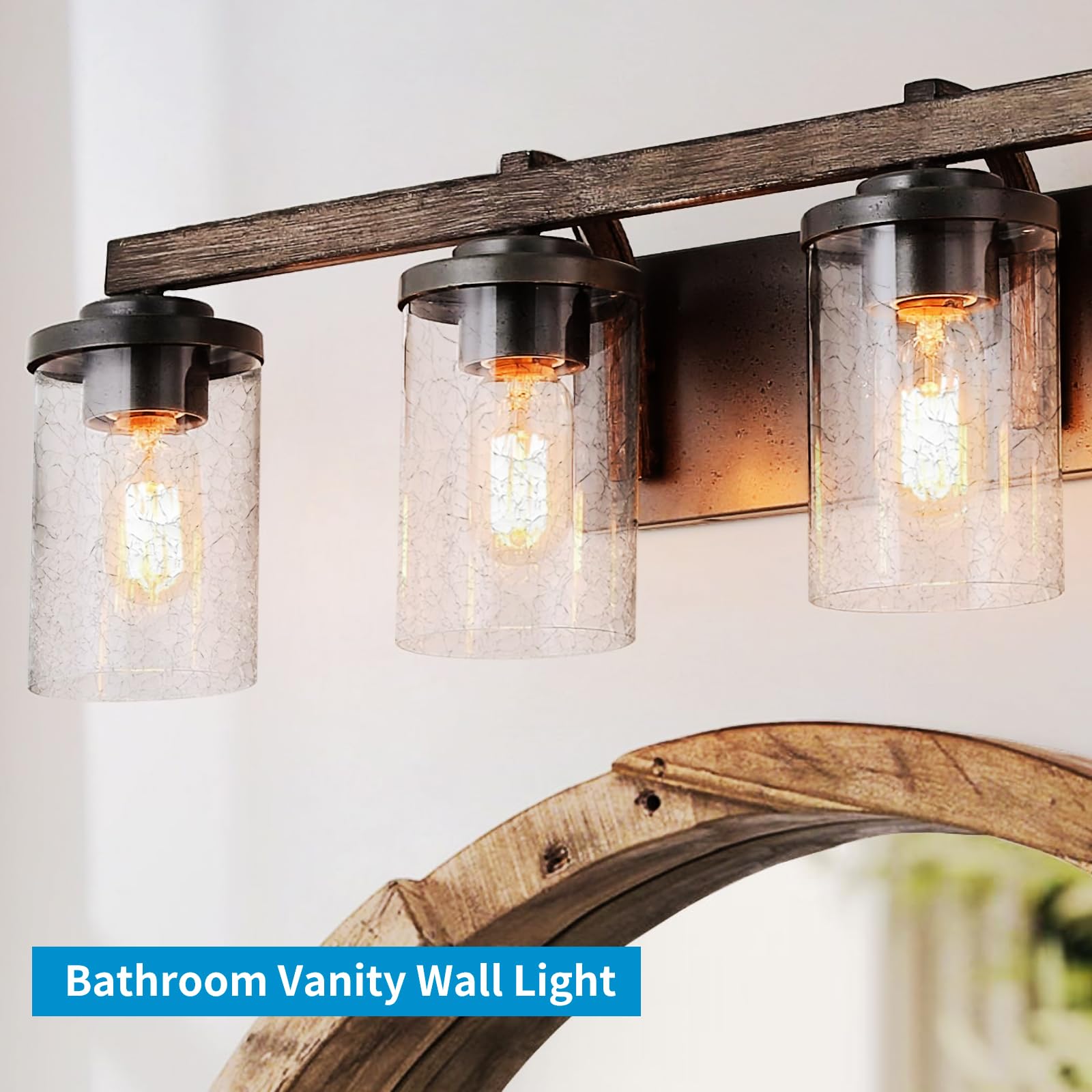 Skelang crackle lamp shade ideal for bathroom vanity lighting and clear illumination.