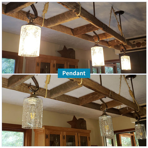 Skelang crackle shade provides generous light diffusion and wall reflections.
