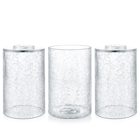 Skelang crackle lipless glass lamp shade 6in elevates chandelier lighting with intricate patterns.