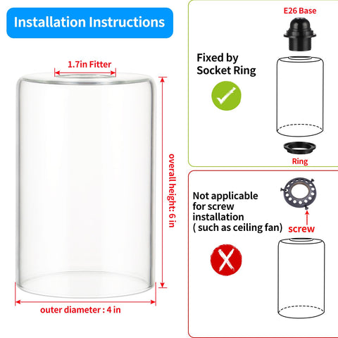 Skelang glass shade for bathroom vanity lights; enhances sconce and pendant visuals with clear translucence
