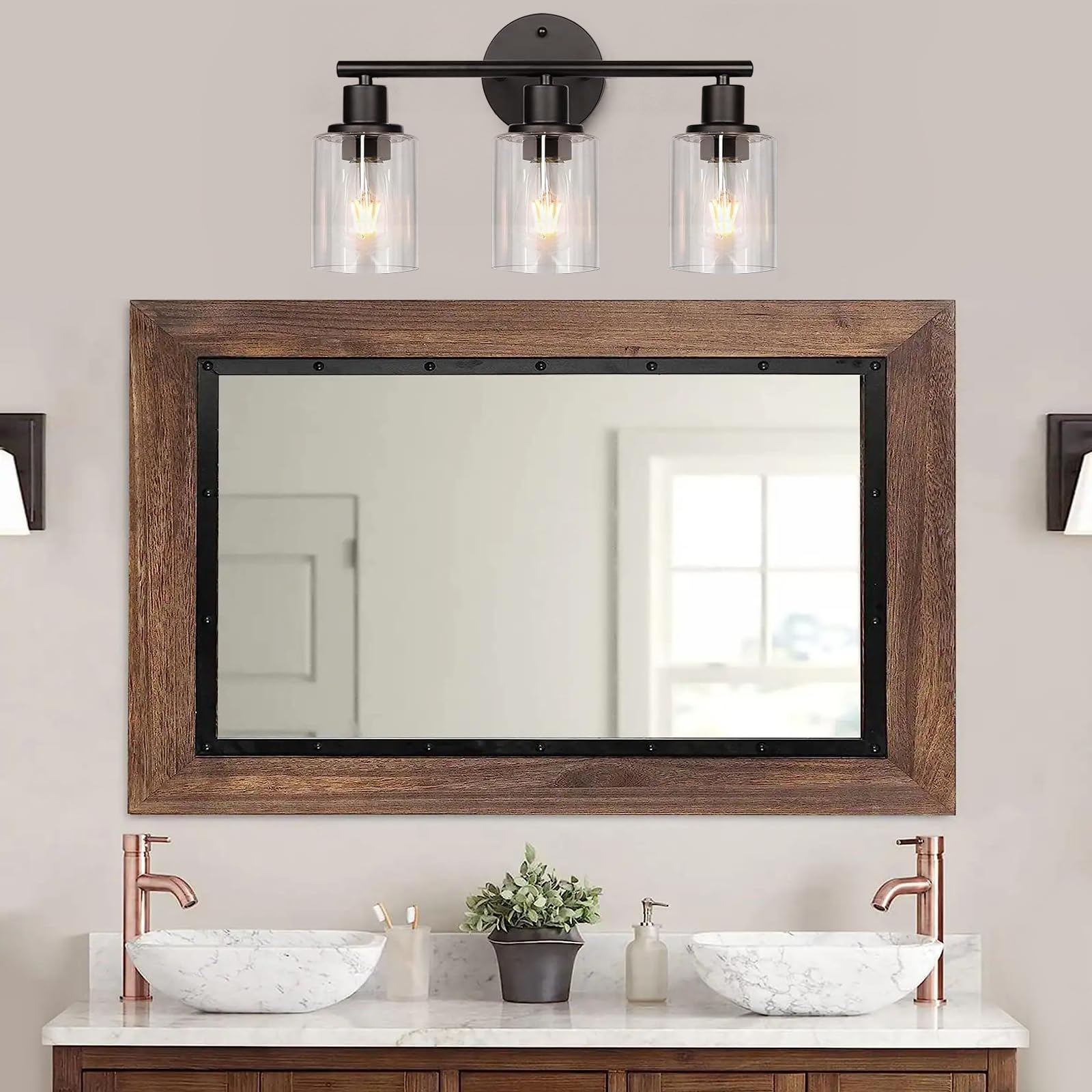 Heat-insulated quenched glass protects lamp while showing bulbs