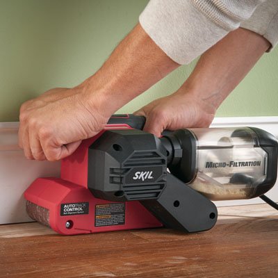 SKIL 7510 micro-filtration for dust containment in action