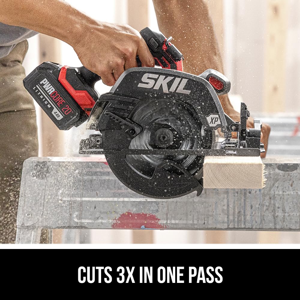 SKIL PWR CORE 20 circular saw capable of 350 cuts in 2x4 pine