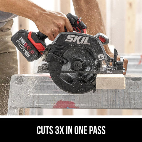 SKIL PWR CORE 20 circular saw capable of 350 cuts in 2x4 pine