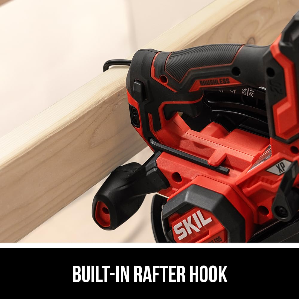 SKIL PWR CORE 20 circular saw electric brake stops blade quickly for safety