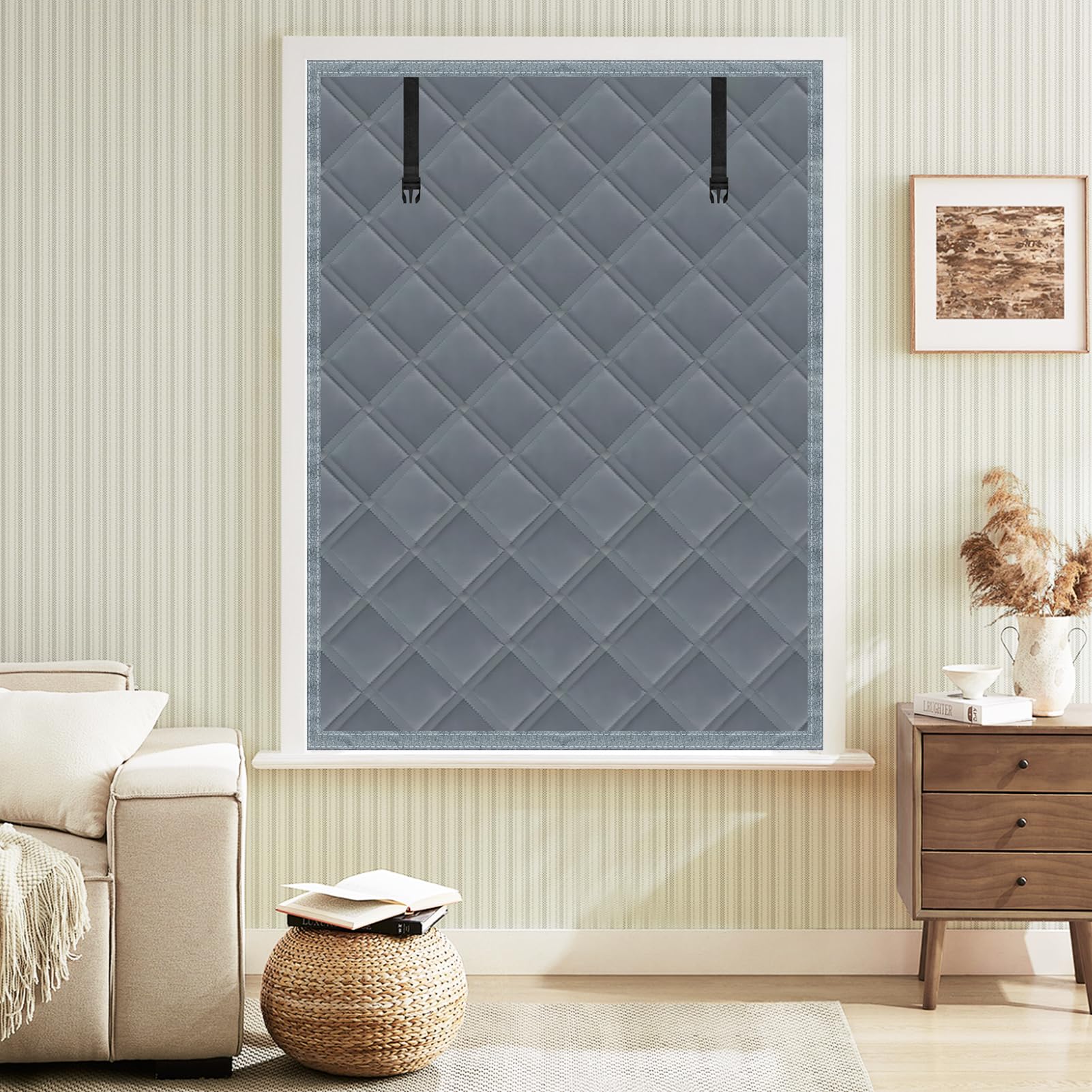 Skloopearg winter insulated curtain window 47x63 blocks drafts and enhances comfort.