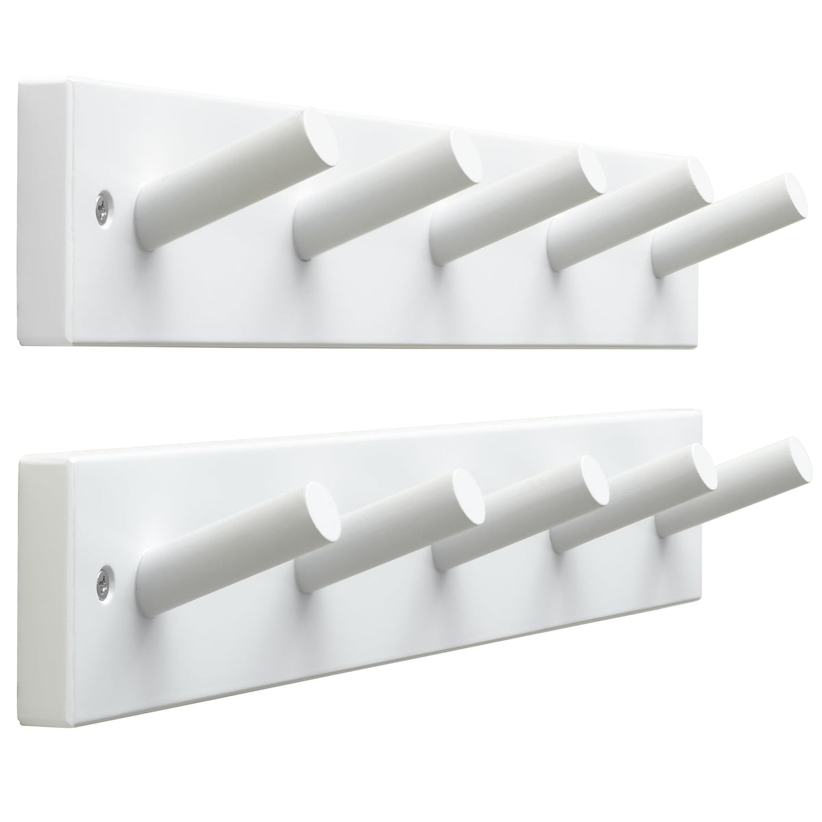 SKOLOO wooden wall-mounted coat rack with 16-inch hole-to-hole span and 5 pegs for organized entryways.