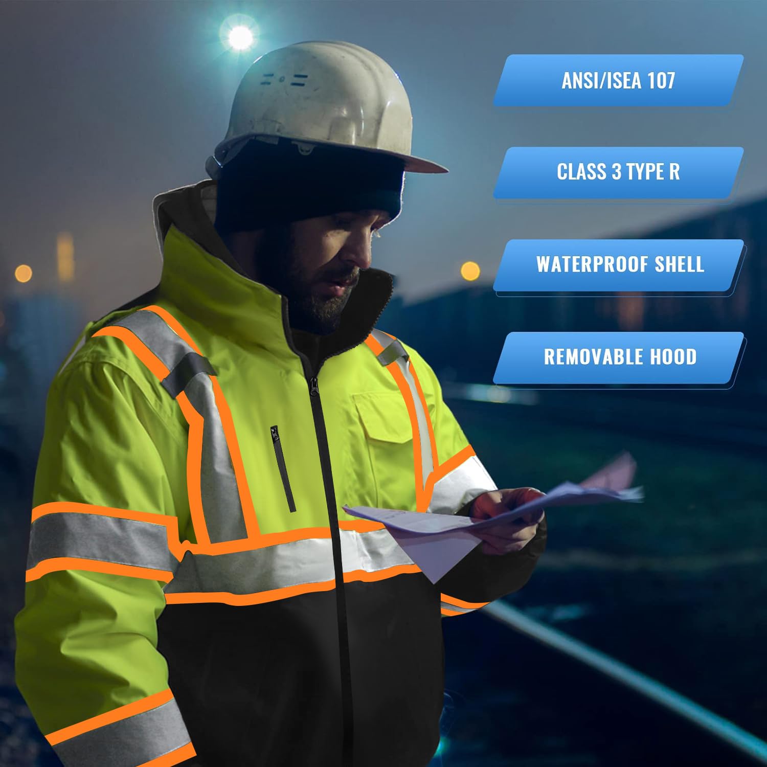 SKSAFETY fleece lining close-up delivering warmth in cold conditions