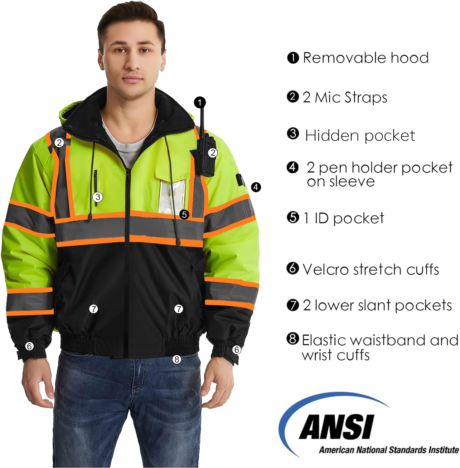 SKSAFETY jacket pocket detail highlighting multiple storage options for tools