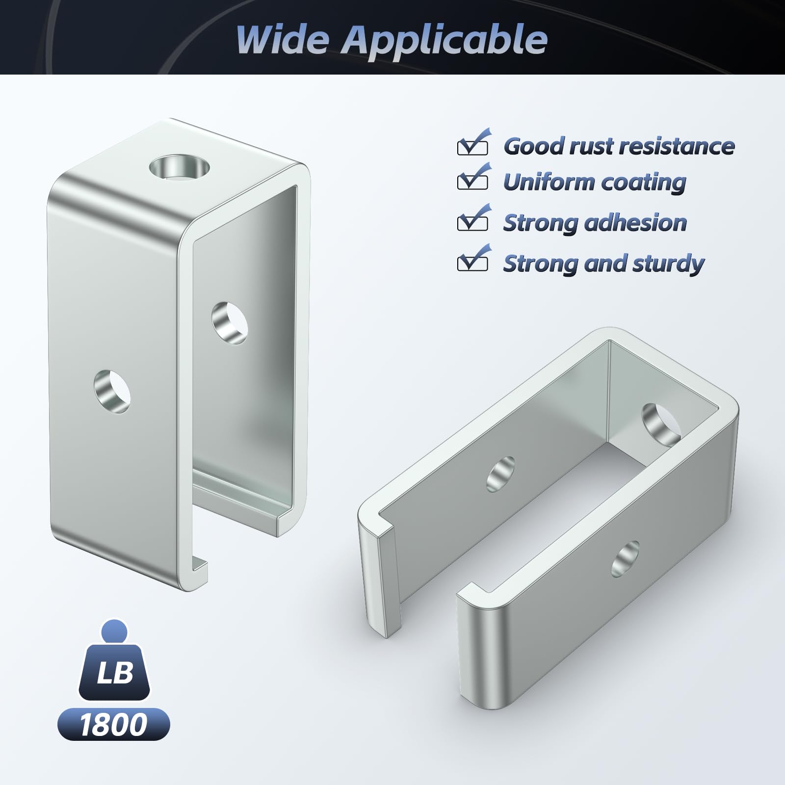 Detail of top and side holes for accurate alignment during installation.