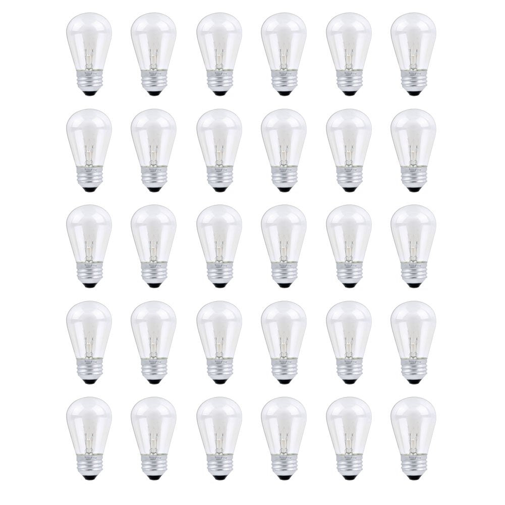 Skullis S14 orange bulbs 30-pack for patio lighting and ambiance.
