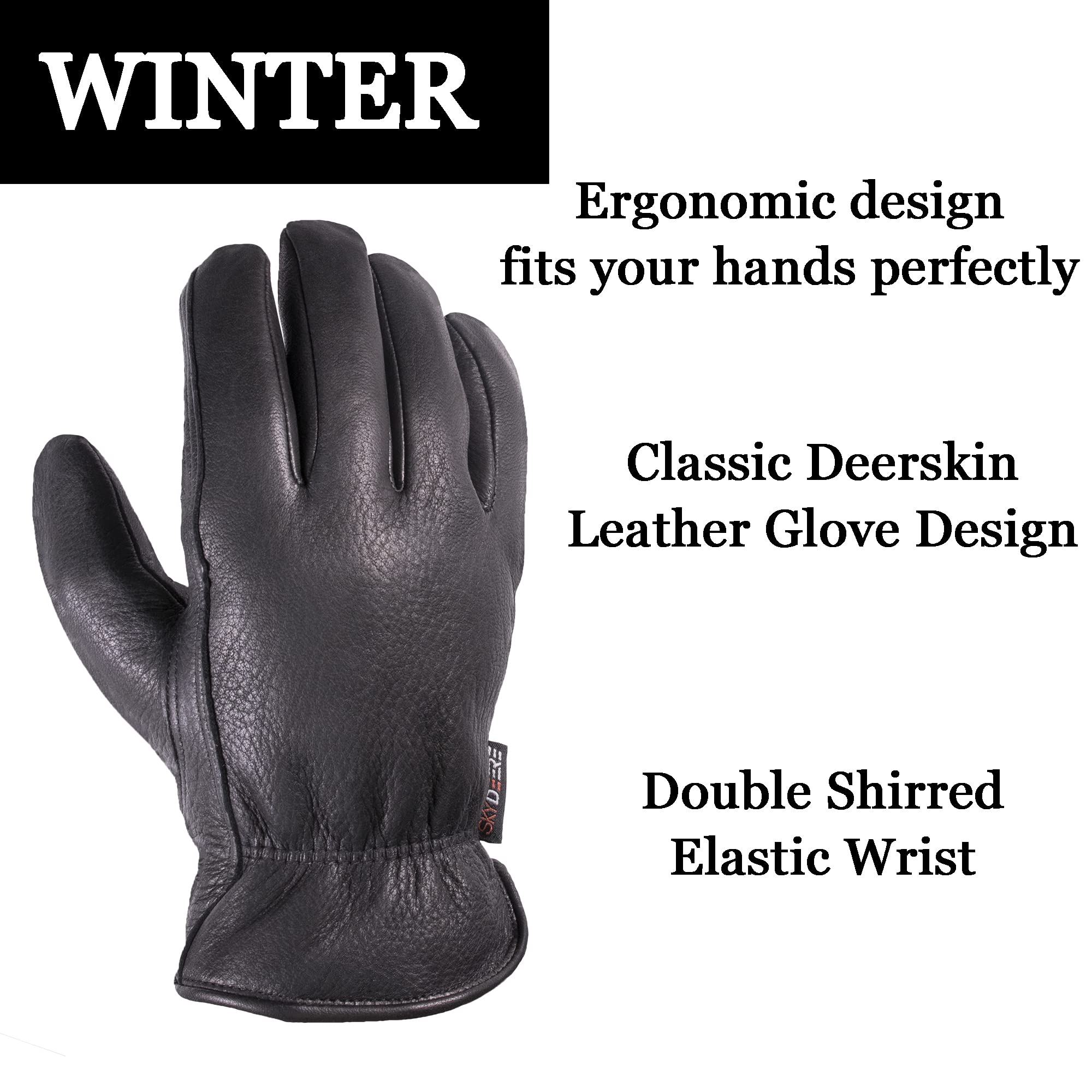 SKYDEER 100g Thinsulate warmth keeps hands comfortable in freezing temperatures during outdoor tasks