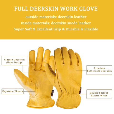 SKYDEER deerskin gloves feature ergonomic-design for precise grip.