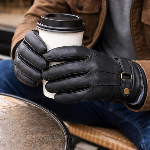 SKYDEER deerskin gloves with Gunn cut and Keystone thumb for flexible grip.