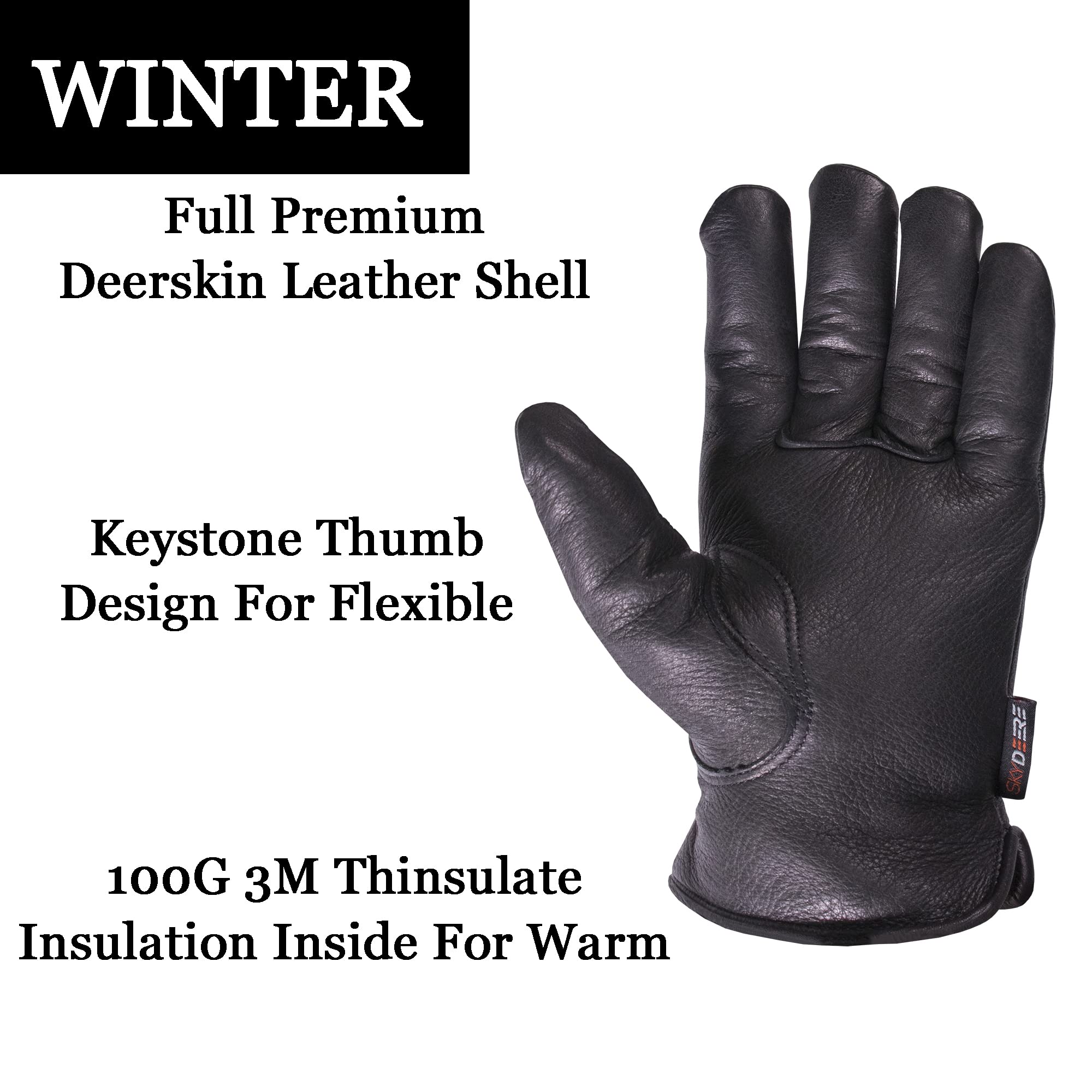SKYDEER double shirred wrist seals out cold wind and debris for a snug fit