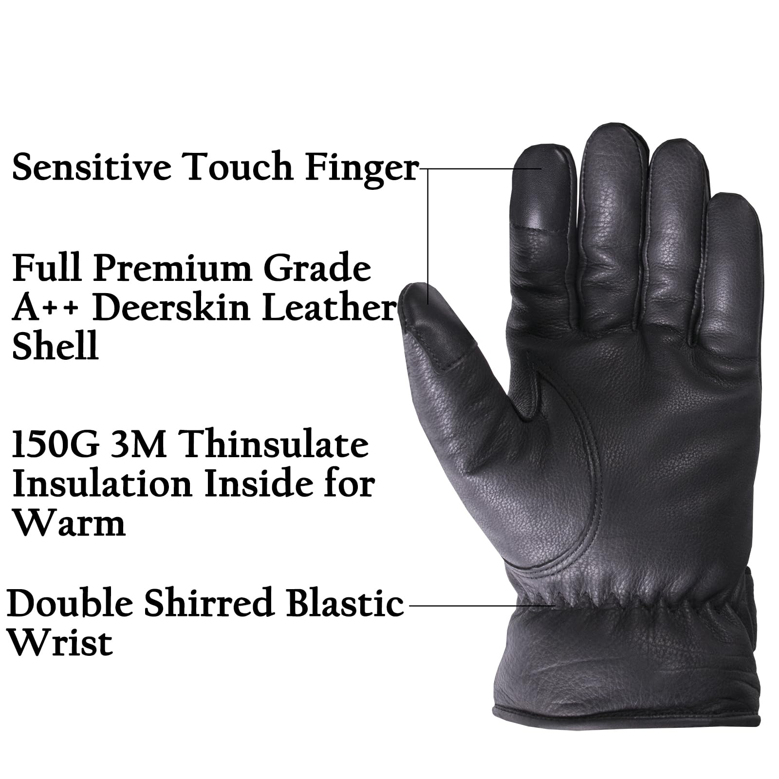 SKYDEER insulated deerskin gloves with Thinsulate for reliable warmth during cold commutes.
