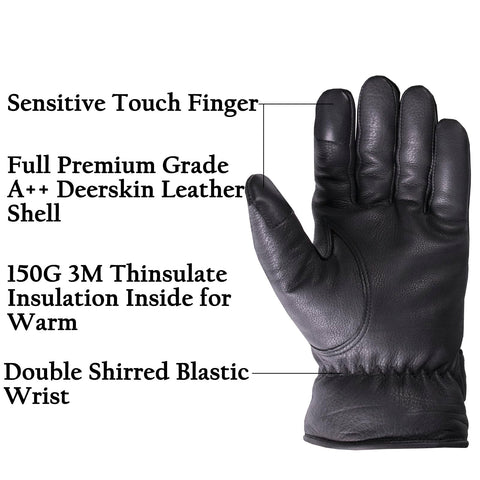 SKYDEER insulated deerskin gloves with Thinsulate for reliable warmth during cold commutes.