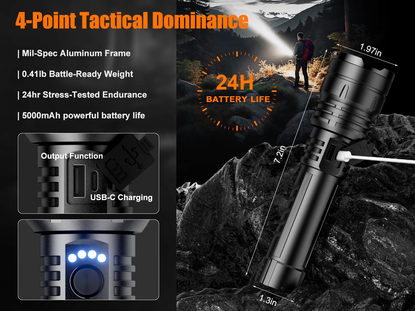 Skyfire 1376 5000mAh battery enabling long use between charges.