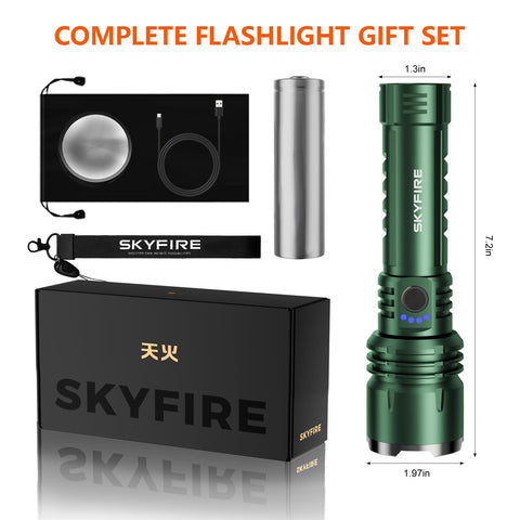 SKYFIRE 1376 SOS mode aids signaling during emergencies.